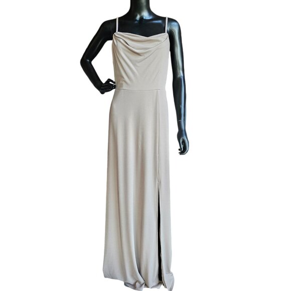 Muted Lavender Stretch Crepe - Birdey Grey - Formal Gown - Picture 2 of 6